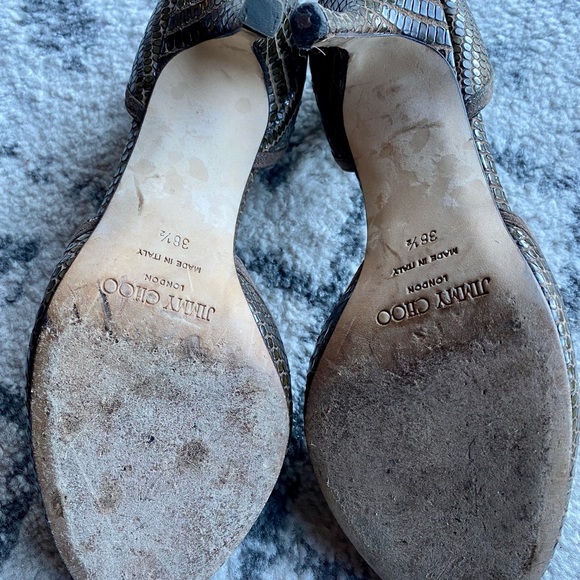 Leather/Suade/Snakeskin Jimmy Choo stiletto heels,size 38.5. Purchased in Vegas! - Picture 8 of 10